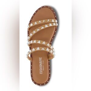 Cushionaire Women's Brown Sandals with Studded Straps
